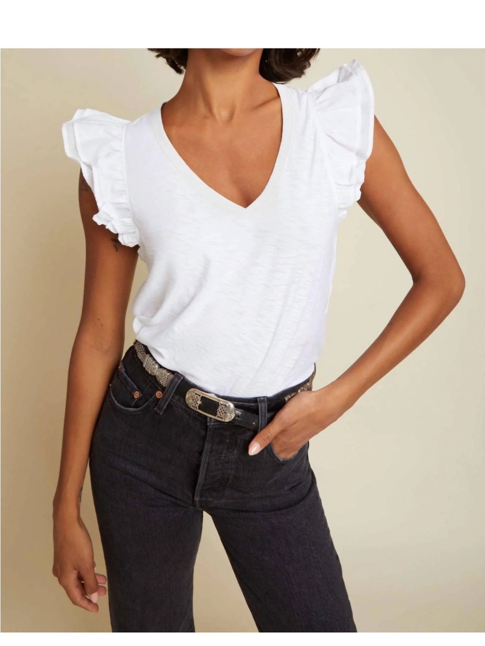 Nation LTD Rylan contrast Ruffle Top